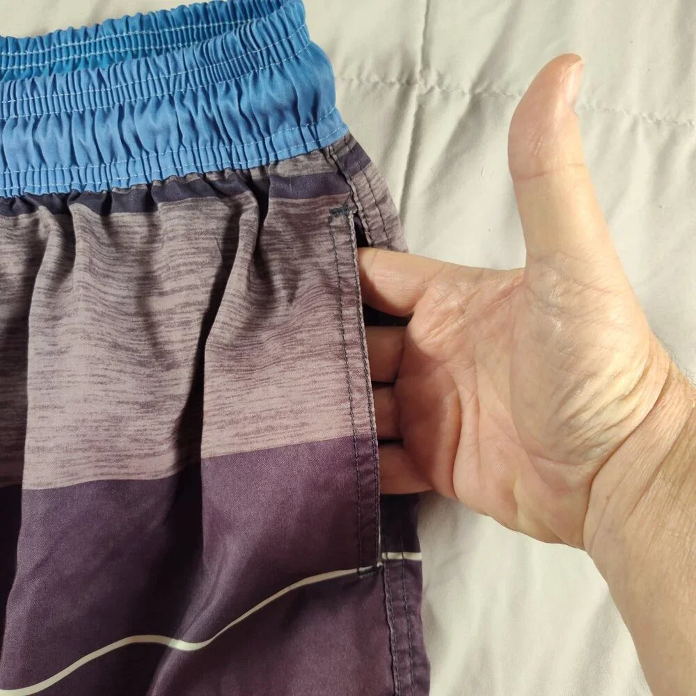 Kailua Surf NYC Men's XL Swim Trunks Color Block Mesh Lined Quick Dry Vintage St